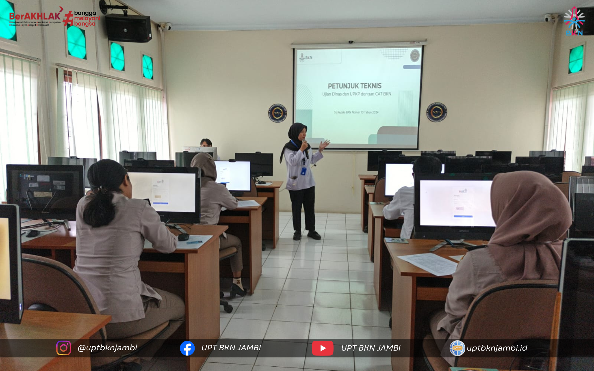 PNS di Lingkungan Badan Karantina Indonesia dan Kementerian Komunikasi dan Digital di wilayah Jambi mengikuti Ujian Dinas dan Ujian Penyesuaian Kenaikan Pangkat